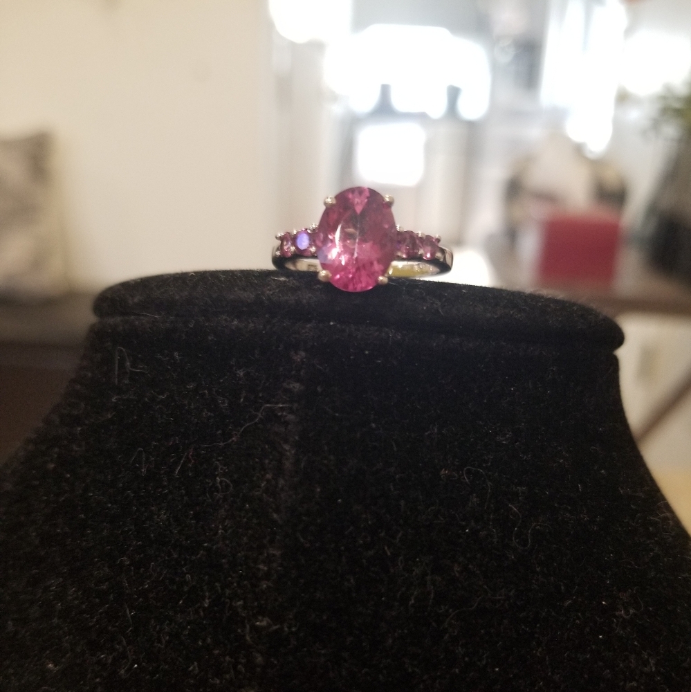 Lab Created Bixbite Ring. Size 8.5 - image 1